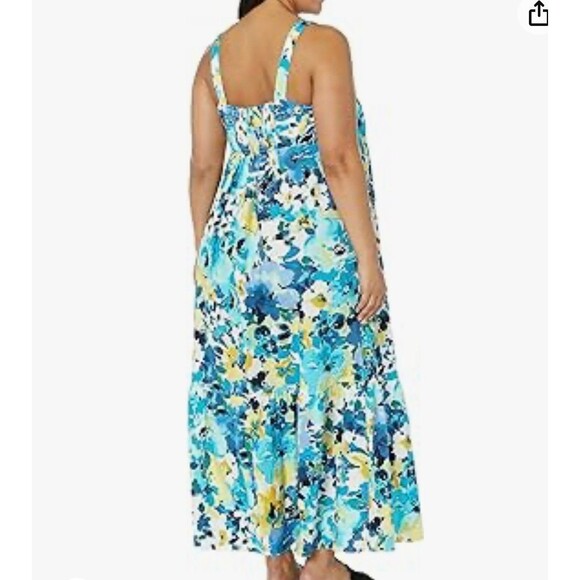 London Times Smocked Back Maxi Dress Size 20W New With Tag - Picture 4 of 11